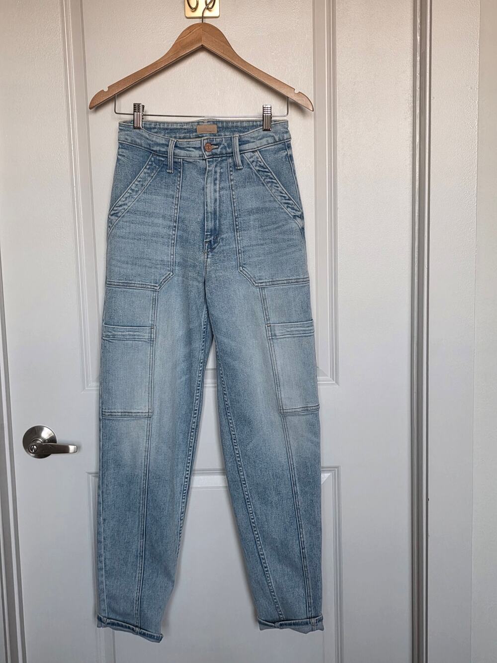 Mother The Private Double Pocket Skimp Jeans in Tea Time